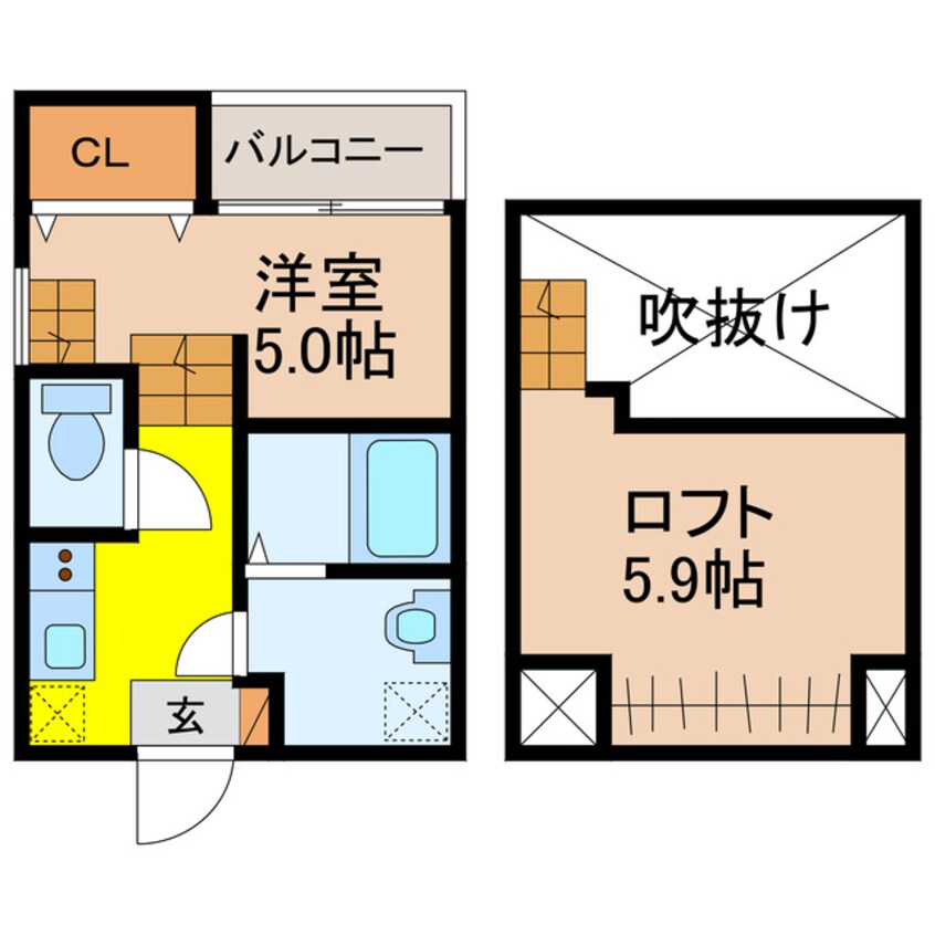間取図 MODERN PALAZZO 福田町B棟