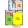 セジュールたさき　A棟 2LDKの間取り