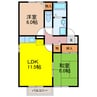 セジュールたさき　A棟 2LDKの間取り