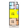 Raffinato Kuyama 1LDKの間取り