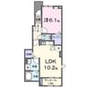 ビエント　デ　リオ 1LDKの間取り