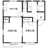 キャメロット ３棟 2DKの間取り
