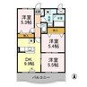 メルヴェイユⅡ 3DKの間取り