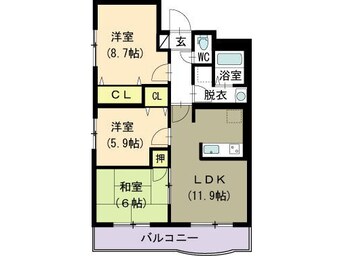 間取図 ヴェルジュ新飯田