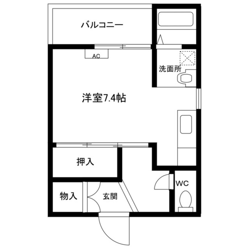 間取図 越後線/北吉田駅 徒歩7分 2階 築45年