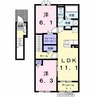 リベルタージュビフレ　Ⅰ 2LDKの間取り