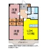 グランドコート草間 2LDKの間取り