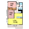 福東ジュネス１１ 2LDKの間取り
