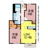 さくらハイツＡ・Ｂ 2LDKの間取り