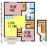 クレストールつつじが丘Ａ・Ｂ 2LDKの間取り