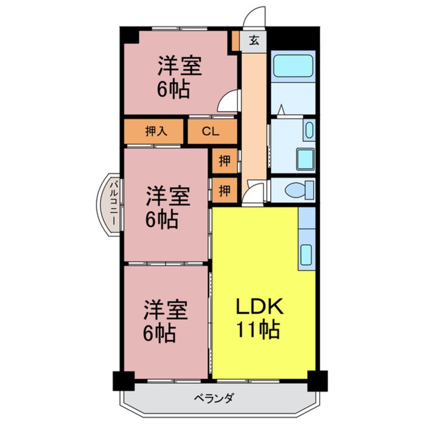 間取図 クレストパレス学園前