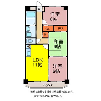 間取図 クレストパレス学園前