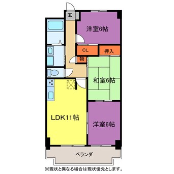 間取図 クレストパレス学園前