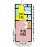 メゾンドプラージュ 1DKの間取り