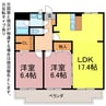 リヴァージュ菰口 2LDKの間取り