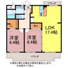 リヴァージュ菰口 2LDKの間取り