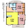 カーサブランシェ 2LDKの間取り
