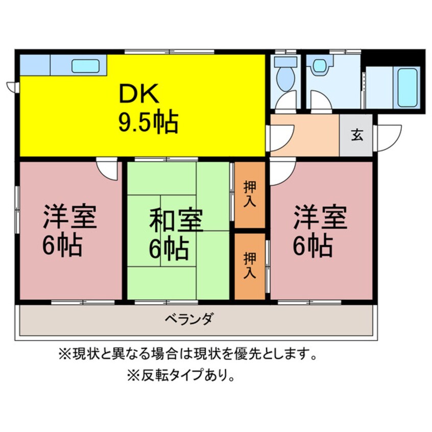 間取図 ウイングコート柱６番