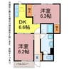 サンアメニティ秋の里 2DKの間取り