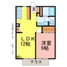 リバーサイド向山 1LDKの間取り