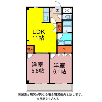 間取図 ハイツかえで