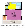 メゾン三本木 1Kの間取り