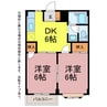 アップルⅠ・Ⅱ 2DKの間取り
