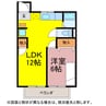 レスカール二本松 1LDKの間取り