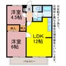 ビーライン浅野 2LDKの間取り