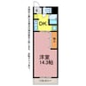 ハイライフ花中 1DKの間取り