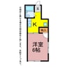 パナハイツ中央牧野 1Kの間取り