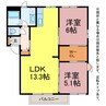オレンジパーク野田 2LDKの間取り