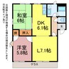 オレンジパーク野田 2LDKの間取り