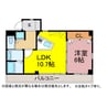 ガーデンコートプチノエル 1LDKの間取り