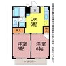 サンプラザA 2DKの間取り