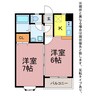 クレール沢向 2Kの間取り