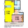 ガーデンコートビネヤード 1LDKの間取り