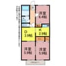 ビレッジ紫陽花 3DKの間取り