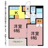 東マンションⅡ 2Kの間取り