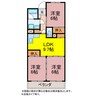 メゾン東脇 3LDKの間取り