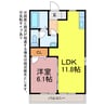 グリーンステージしんさかえ 1LDKの間取り