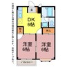 エルディム東脇 2DKの間取り