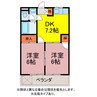 トーシンハイツ向山 2DKの間取り