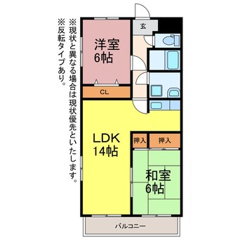 間取図 フィオーレ田中Ⅱ・Ⅲ