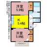 フレグランス広畑 2Kの間取り