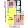 リヴェールミノワ 2LDKの間取り