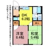フレグランスギャレット 2DKの間取り