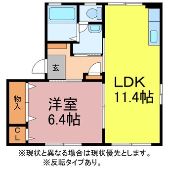 間取図 チャーリーズE棟