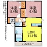 ヴィラージュ紫陽花Ａ 2LDKの間取り