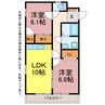 エステートタウン 2LDKの間取り